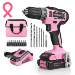 WORKPRO 20V Pink Cordless Drill Driver Set, 3/8” Keyless Chuck, 2.0 Ah Li-ion Battery, 1 Hour Fast Charger and 11-inch Storage Bag Included Best 2023